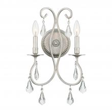 CRYSTORAMA 5012-OS-CL-S - Ashton 2 Light Swarovski Strass Crystal Olde Silver Sconce