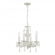 CRYSTORAMA 5024-AW-CL-MWP - Paris Market 4 Light Clear Crystal Antique White Mini Chandelier