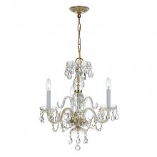 CRYSTORAMA 5044-PB-CL-I - Traditional Crystal 3 Light Clear Italian Crystal Polished Brass Mini Chandelier