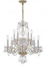 CRYSTORAMA 5080-PB-CL-I - Traditional Crystal 10 Light Clear Italian Crystal Polished Brass Chandelier