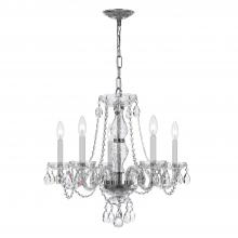 CRYSTORAMA 5085-CH-CL-MWP - Traditional Crystal 5 Light Crystal Polished Chrome Chandelier
