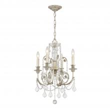 CRYSTORAMA 5114-OS-CL-MWP - Regis 4 Light Hand Cut Crystal Olde Silver Mini Chandelier
