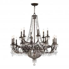 CRYSTORAMA 5169-EB-CL-MWP - Vanderbilt 23 Light Hand Cut Crystal English Bronze Chandelier