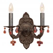 CRYSTORAMA 5200-VB-AMBER - Paris Market 2 Light Amber Crystal Venetian Bronze Sconce