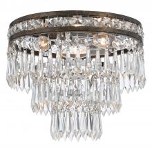 CRYSTORAMA 5260-EB-CL-MWP - Mercer 3 Light Hand Cut Crystal English Bronze Flush Mount