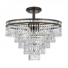 CRYSTORAMA 5264-EB-CL-MWP_CEILING - Mercer 7 Light Hand Cut Crystal English Bronze Semi Flush Mount
