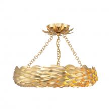 CRYSTORAMA 535-GA_CEILING - Broche 6 Light LED Antique Gold Semi Flush Mount
