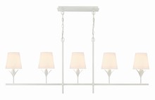 CRYSTORAMA 537-MT - Broche 5 Light Matte White Linear Chandelier