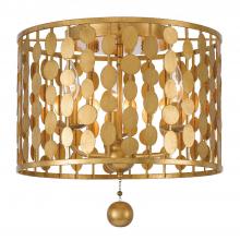 CRYSTORAMA 544-GA - Layla 3 Light Antique Gold Flush Mount