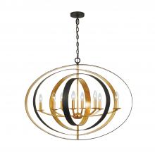CRYSTORAMA 588-EB-GA - Luna 8 Light English Bronze + Antique Gold Oval Chandelier