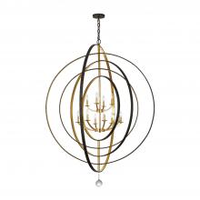 CRYSTORAMA 590-EB-GA - Luna 12 Light English Bronze + Antique Gold Chandelier