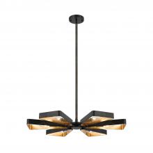 CRYSTORAMA 596-EB-GA - Luna 6 Light English Bronze + Antique Gold Chandelier