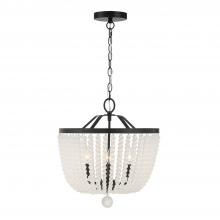 CRYSTORAMA 604-MK-FR - Rylee 4 Light Matte Black Frosted Beads Chandelier