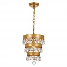 CRYSTORAMA 6103-GA - Perla 1 Light Antique Gold Mini Pendant