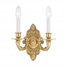 CRYSTORAMA 642-PB - Crystorama 2 Light Polished Brass Cast Sconce