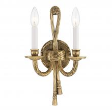 CRYSTORAMA 650-OB - Crystorama 2 Light Olde Brass Cast Sconce