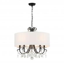 CRYSTORAMA 6625-MK-CL-MWP - Othello 5 Light Matte Black Chandelier