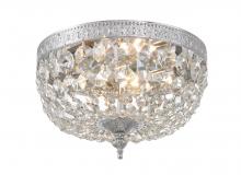 CRYSTORAMA 708-CH-CL-I - Crystorama 2 Light Clear Italian Crystal Polished Chrome Flush Mount