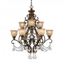 CRYSTORAMA 7509-BU-CL-MWP - Norwalk 9 Light Clear Crystal Bronze Umber Chandelier
