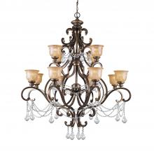 CRYSTORAMA 7512-BU-CL-MWP - Norwalk 12 Light Hand Cut Crystal Bronze Umber Chandelier