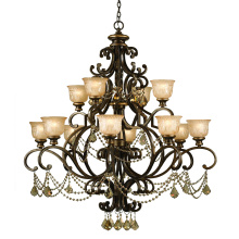 CRYSTORAMA 7512-BU-GT-MWP - Norwalk 48'' Golden Teak Hand Cut Crystal Bronze Umber Chandelier