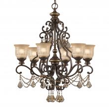 CRYSTORAMA 7516-BU-GT-MWP - Norwalk 6 Light Golden Teak Hand Cut Crystal Bronze Umber Chandelier