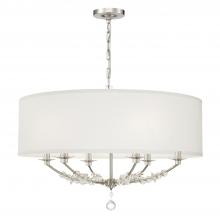 CRYSTORAMA 8006-PN - Mirage 6 Light Polished Nickel Drum Shade Chandelier