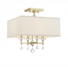 CRYSTORAMA 8105-AG_CEILING - Paxton 4 Light Aged Brass Semi Flush Mount