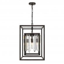 CRYSTORAMA 8404-FB - Hollis 4 Light Forged Bronze Lantern Chandelier