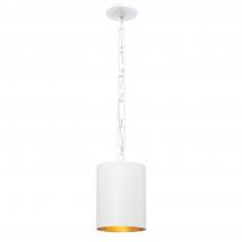 CRYSTORAMA 8680-MT-GA - Brian Patrick Flynn Alston 1 Light Matte White + Antique Gold Mini Pendant
