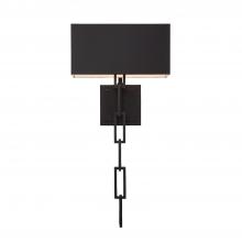 CRYSTORAMA 8682-MK-WH - Brian Patrick Flynn Alston 2 Light Matte Black + White Sconce