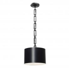 CRYSTORAMA 8683-MK-WH - Brian Patrick Flynn Alston 1 Light Matte Black + White Mini Pendant