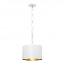 CRYSTORAMA 8683-MT-GA - Brian Patrick Flynn Alston 1 Light Matte White + Antique Gold Mini Pendant