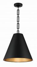 CRYSTORAMA 8687-MK-GA - Brian Patrick Flynn Alston 3 Light Matte Black + Antique Gold Pendant