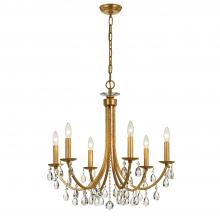 CRYSTORAMA 8826-GA-CL-S - Bridgehampton 6 Light Swarovski Strass Crystal Antique Gold Chandelier