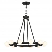 CRYSTORAMA 9045-BK - Dakota 12 Light Black Chandelier