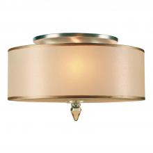 CRYSTORAMA 9503-AB - Luxo 3 Light Drum Shade Antique Brass Flush Mount
