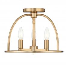 CRYSTORAMA ABB-3003-VG_CEILING - Abbott 3 Light Vibrant Gold Semi Flush Mount