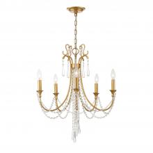 CRYSTORAMA ARC-1905-GA-CL-MWP - Arcadia 5 Light Antique Gold Chandelier