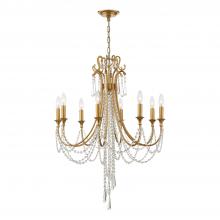 CRYSTORAMA ARC-1908-GA-CL-MWP - Arcadia 8 Light Antique Gold Chandelier