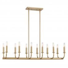 CRYSTORAMA BAI-A2112-AG - Bailey 12 Light Aged Brass Linear Chandelier