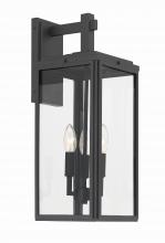 CRYSTORAMA BYR-80103-MK - Byron 3 Light Matte Black Outdoor Sconce