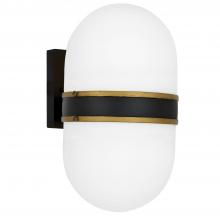 CRYSTORAMA CAP-8504-MK-TG - Brian Patrick Flynn Capsule 2 Light Matte Black + Textured Gold Outdoor Sconce