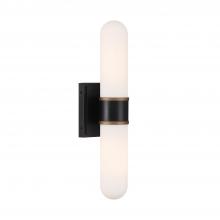 CRYSTORAMA CAP-8512-MK-TG - Brian Patrick Flynn Capsule 2 Light LED Matte Black + Textured Gold Sconce