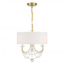 CRYSTORAMA DEL-90803-AG - Delilah 3 Light Aged Brass Mini Chandelier