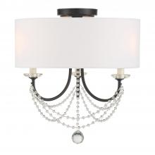 CRYSTORAMA DEL-90803-MK_CEILING - Delilah 3 Light Matte Black Semi Flush Mount