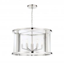 CRYSTORAMA DEV-B8066-PN - Libby Langdon Devon 6 Light Polished Nickel Lantern Chandelier