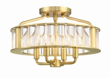 CRYSTORAMA FAR-6000-AG - Libby Langdon Farris 4 Light Aged Brass Semi Flush Mount