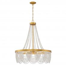 CRYSTORAMA FIO-A9104-GA-CL - Fiona 4 Light Antique Gold Chandelier with Clear Beads