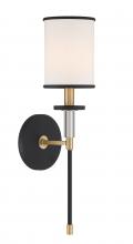 CRYSTORAMA HAT-471-BF-VG - Hatfield 1 Light Black Forged + Vibrant Gold Sconce